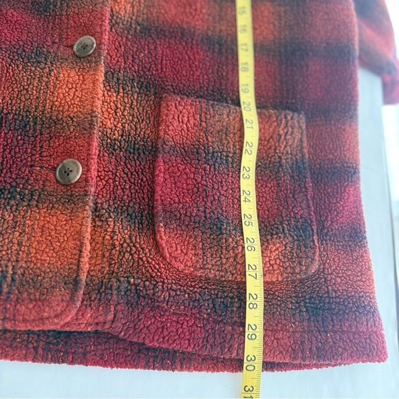 Vintage Eddie Bauer Women’s Petite XL Plaid Sherpa Jacket 90s Grunge Canada - Picture 10 of 13